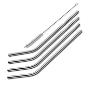 SipWell Stainless Steel Drinking Straws, Set of 4, Free Cleaning Brush Included