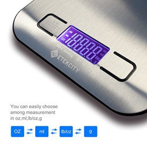 Etekcity 11lb/5kg Digital Multifunction Stainless Steel Kitchen Food Scale