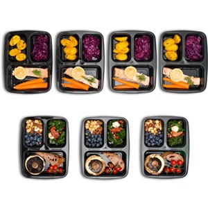 Best Meal Prep Containers Set- Bento Lunch Boxes/ Restaurant Food Storage- Portion Control-7pk,36oz